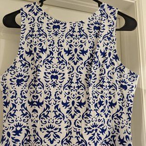 White and blue tea dress